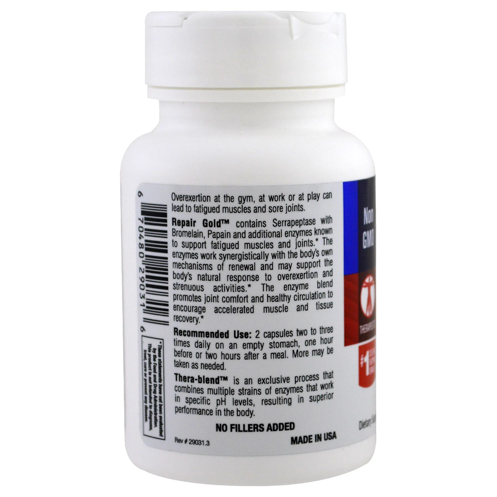 Enzymedica Repair Gold 30 Capsules Casein-Free, Dairy-Free, Egg-Free,
