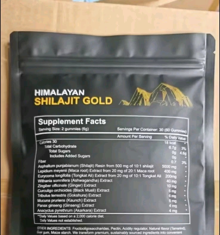 (1) Organic 5000mg Shilajit Gummies Himalayan for Energy & Wellness Supplements