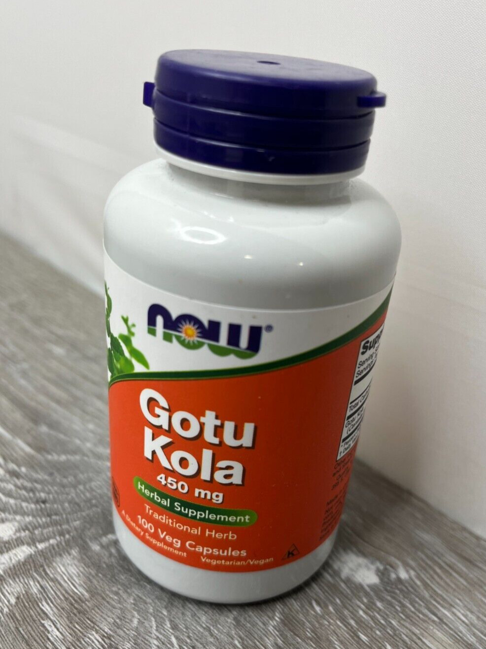 NOW Gotu Kola 450mg 100 Capsules BB 7/26 NEW OTHER