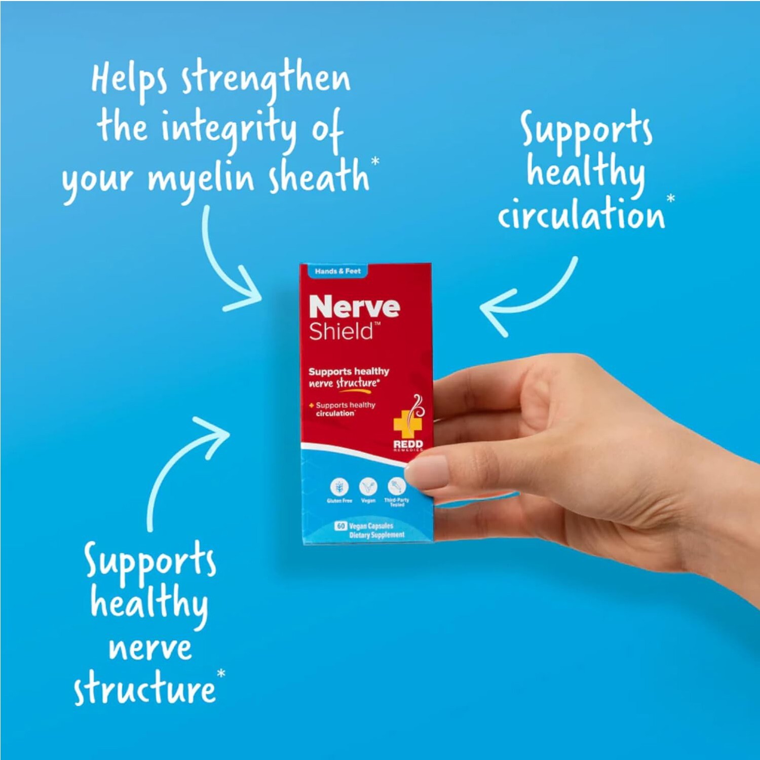 Redd Remedies Nerve Shield, Hands And Feet, 60 Tablets