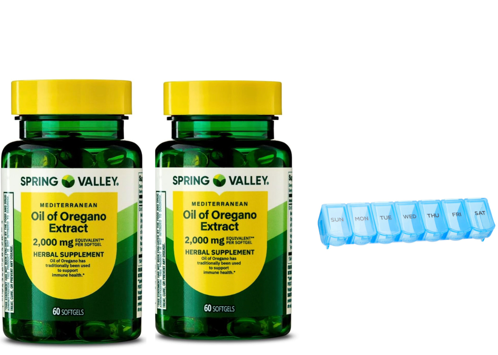 2 Spring Valley Med. Oil of Oregano 60 x 2 Softgels 120 total 2,000 mg w/ Org