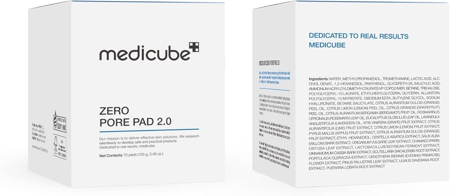 MediCube Zero Pore Pad 2.0 – Dual-Textured Exfoliating Toner Pads,Pore Refining