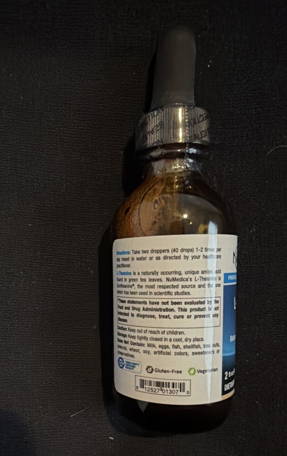 NuMedica L-Theanine Liquid Drops 200mg Stress Support Lemon 2 fl oz