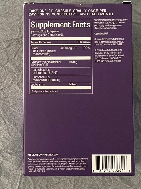 NEW 2 Boxes Bonafide Clairvee Vaginal Health Pre+Probiotic, Plus 5