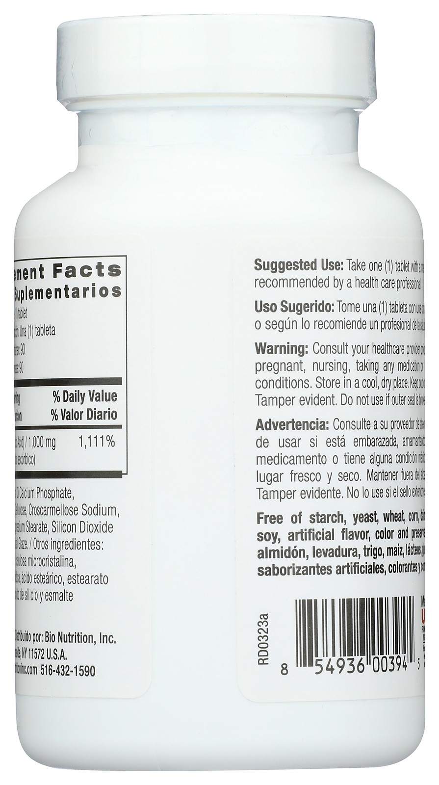Vitamin C 1000 Mg Dietary Supplement By Bio Nutrition 90 Tablets 1 Pack