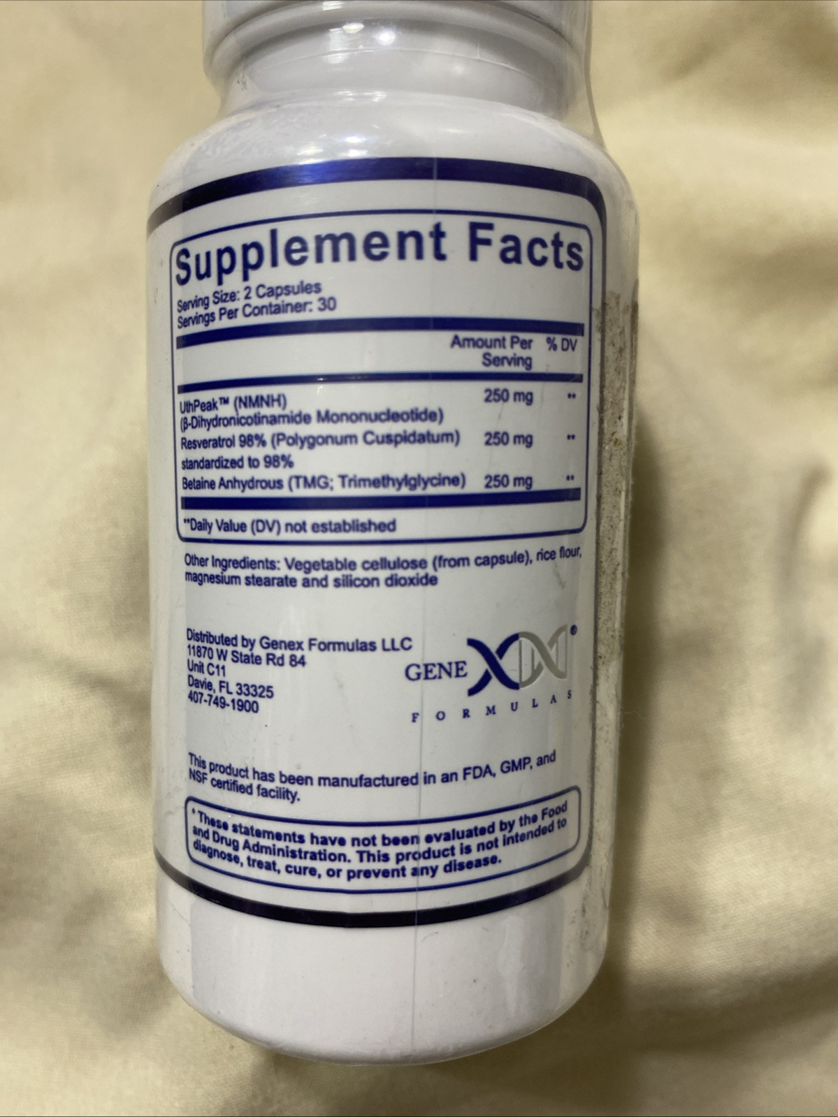 Genex Formulas Resveratrol 60 Capsules Exp 02/27