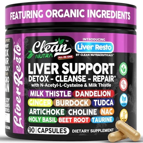 Clean Nutraceuticals Liver Cleanse Detox Milk Thistle NAC 90