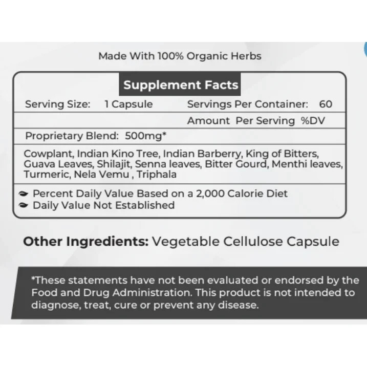 MyVada Sugar Control – Ayurvedic Herbal Organic Blood Sugar Support Supplement
