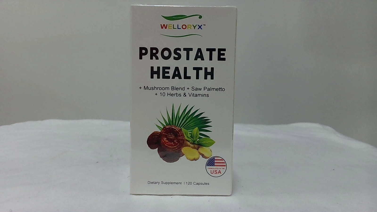 WELLORYX Prostate Health Mushroom Blend Saw Palmetto 120 Capsules