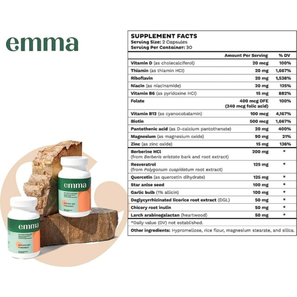 Emma 60 Capsule Improve Digestive Gut Health Clean Skin Boost Metabolism