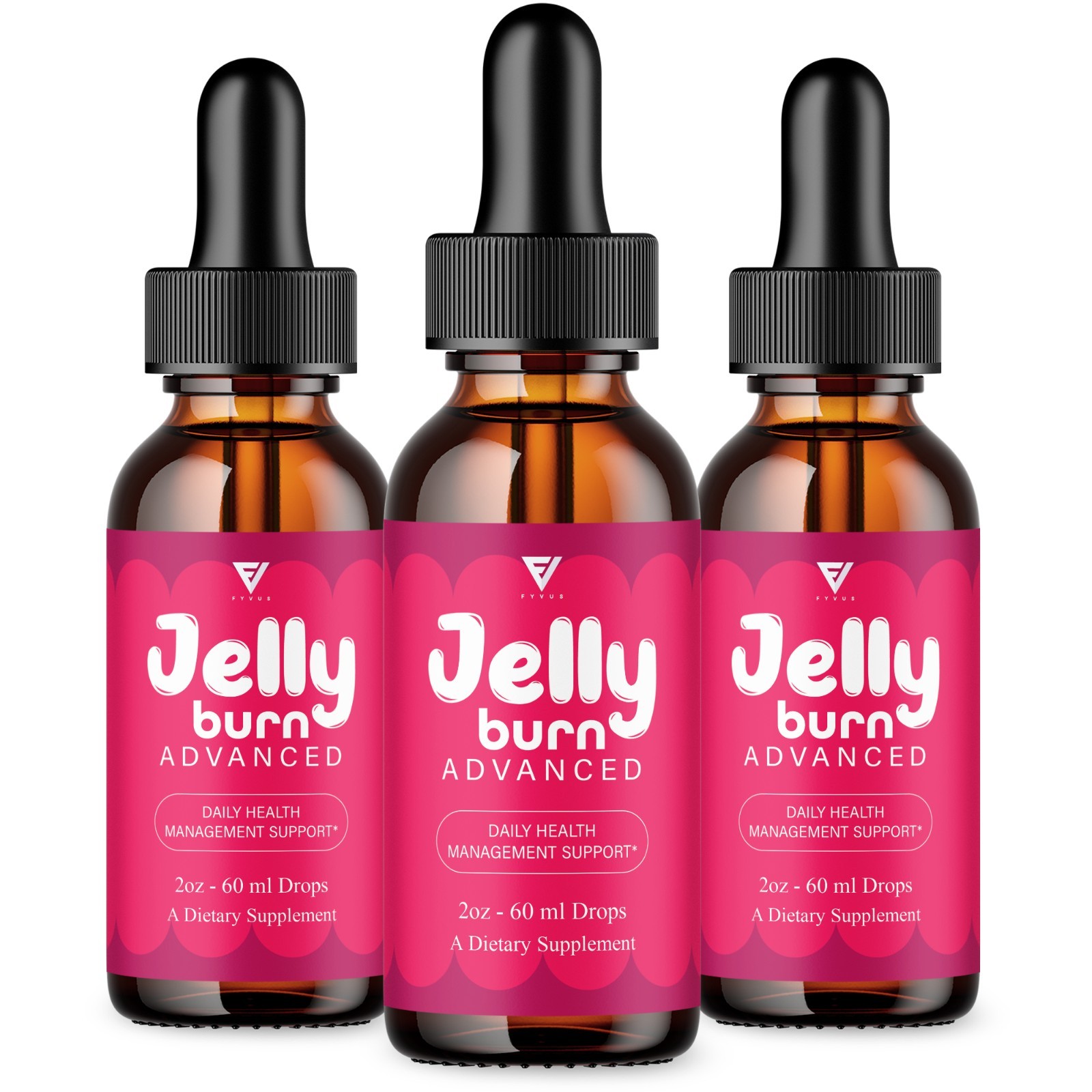 (3 Pack) Jelly Burn Weight Management Drops, JellyBurn Liquid Supplement (6oz)