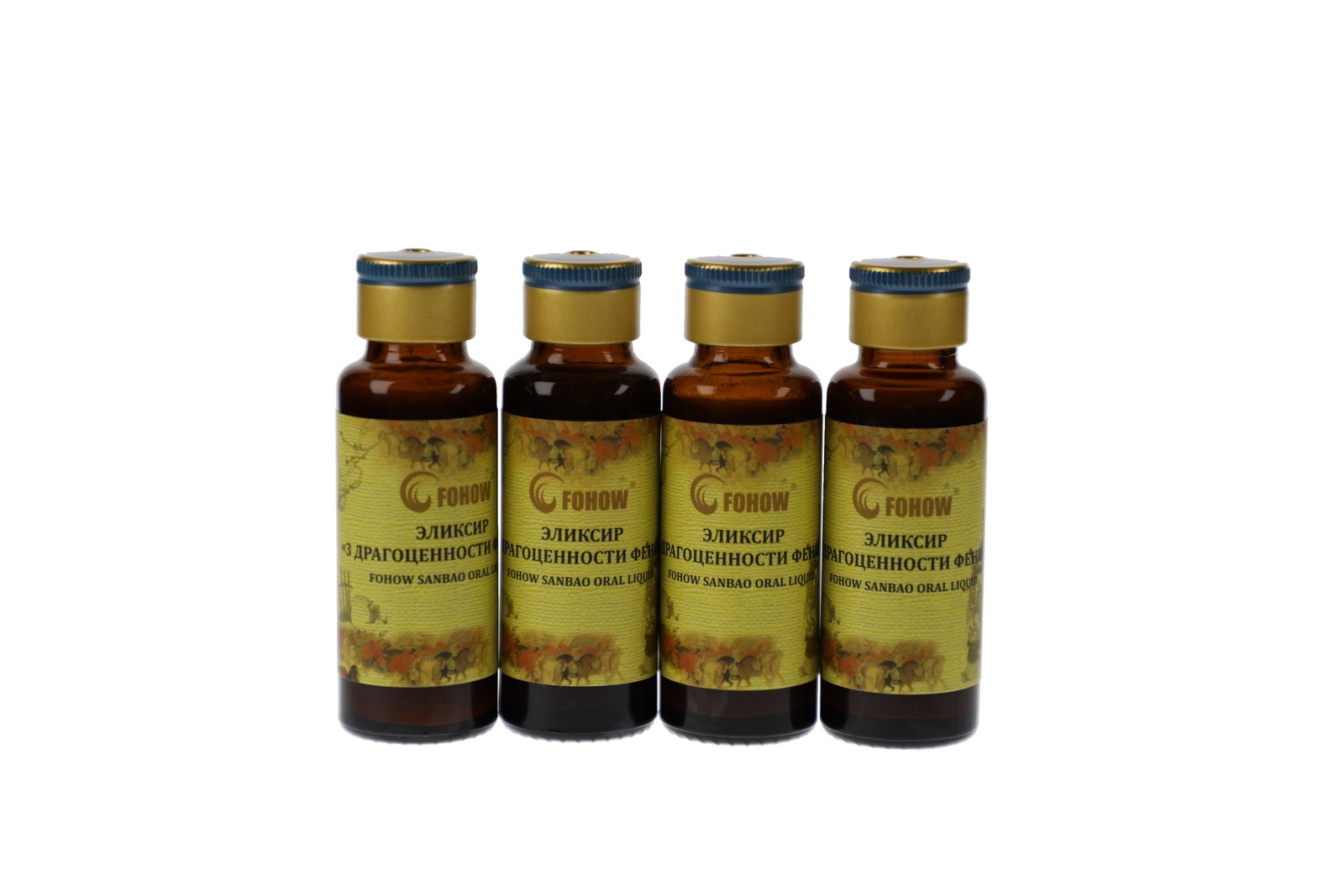 Fohow Sanbao Cordyceps Sinensis Oral Liquid 4x30ml Reishi Shiitake Supplement