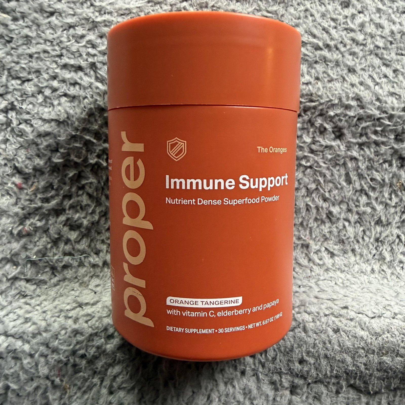 Proper Immune Support Superfood Powder 30 Servings Orange Tangerine Gluten Free