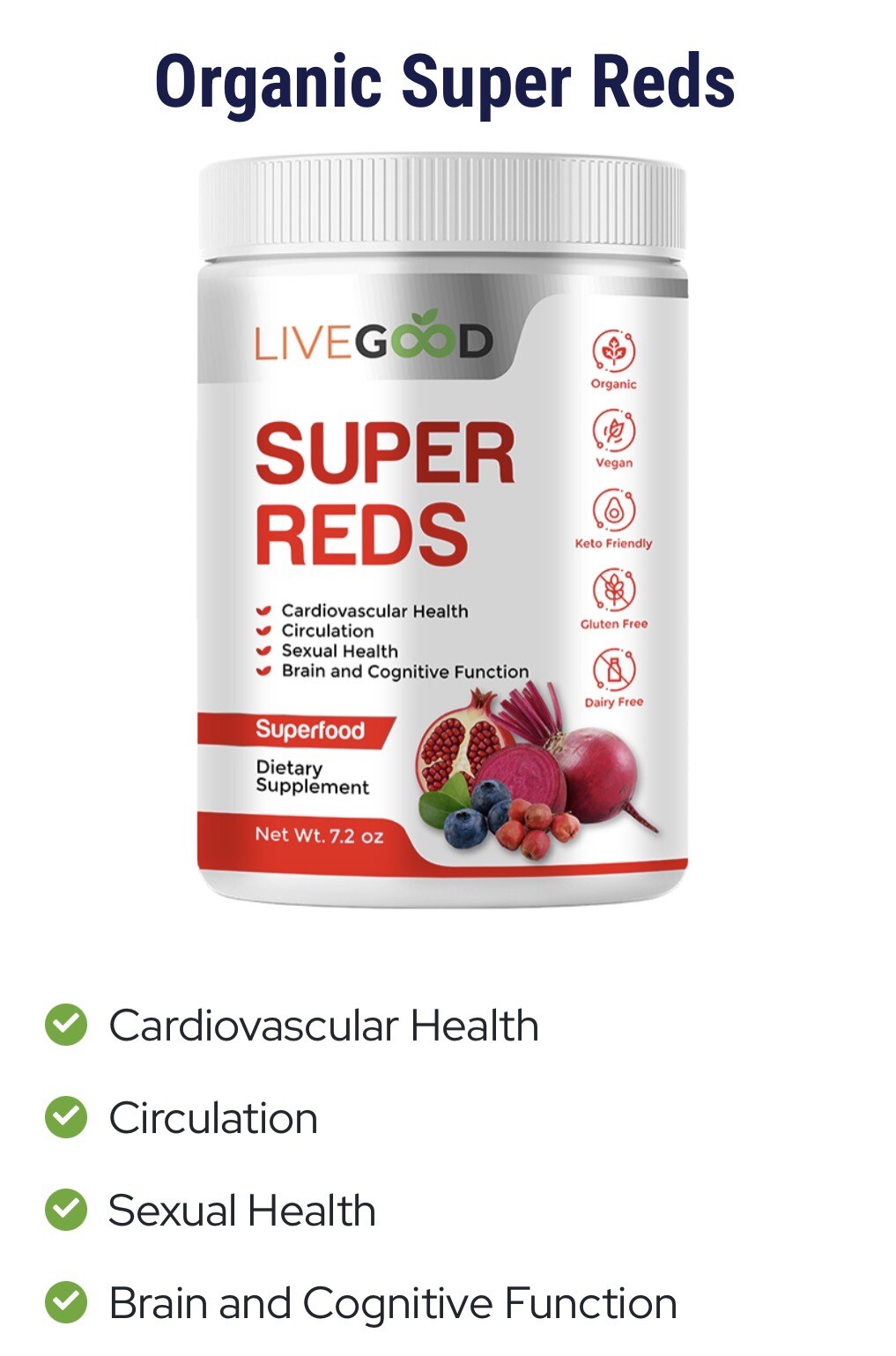 Super Reds By LIVEGOOD /Cardiovascular, Blood Circulation, Sexual, Brain