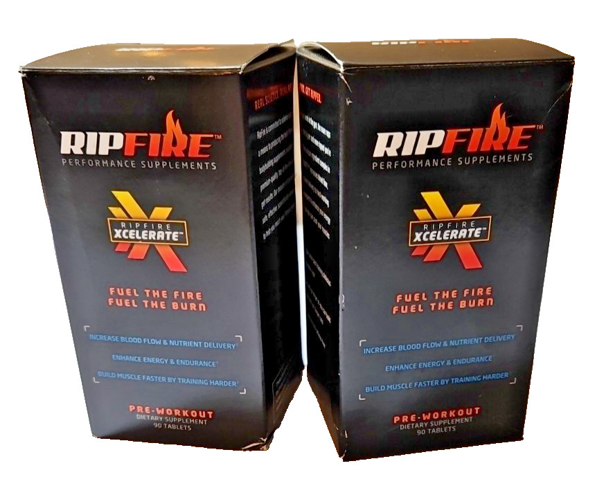 2X RipFire Xcelerate 90 Tablets Each Full Energy Pre-Workout Dietary Supplements
