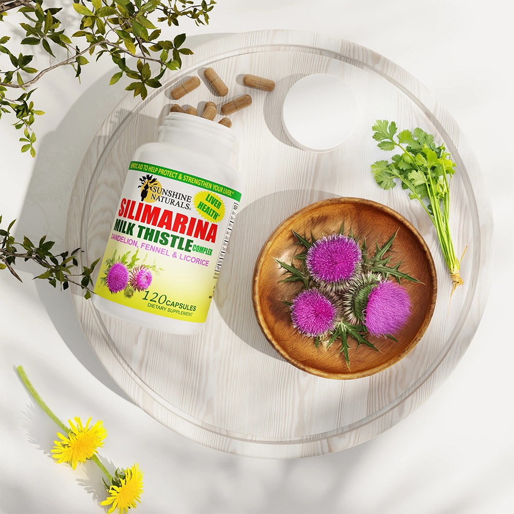 Sunshine Naturals Milk Thistle. 120 Caps, Pack of 3