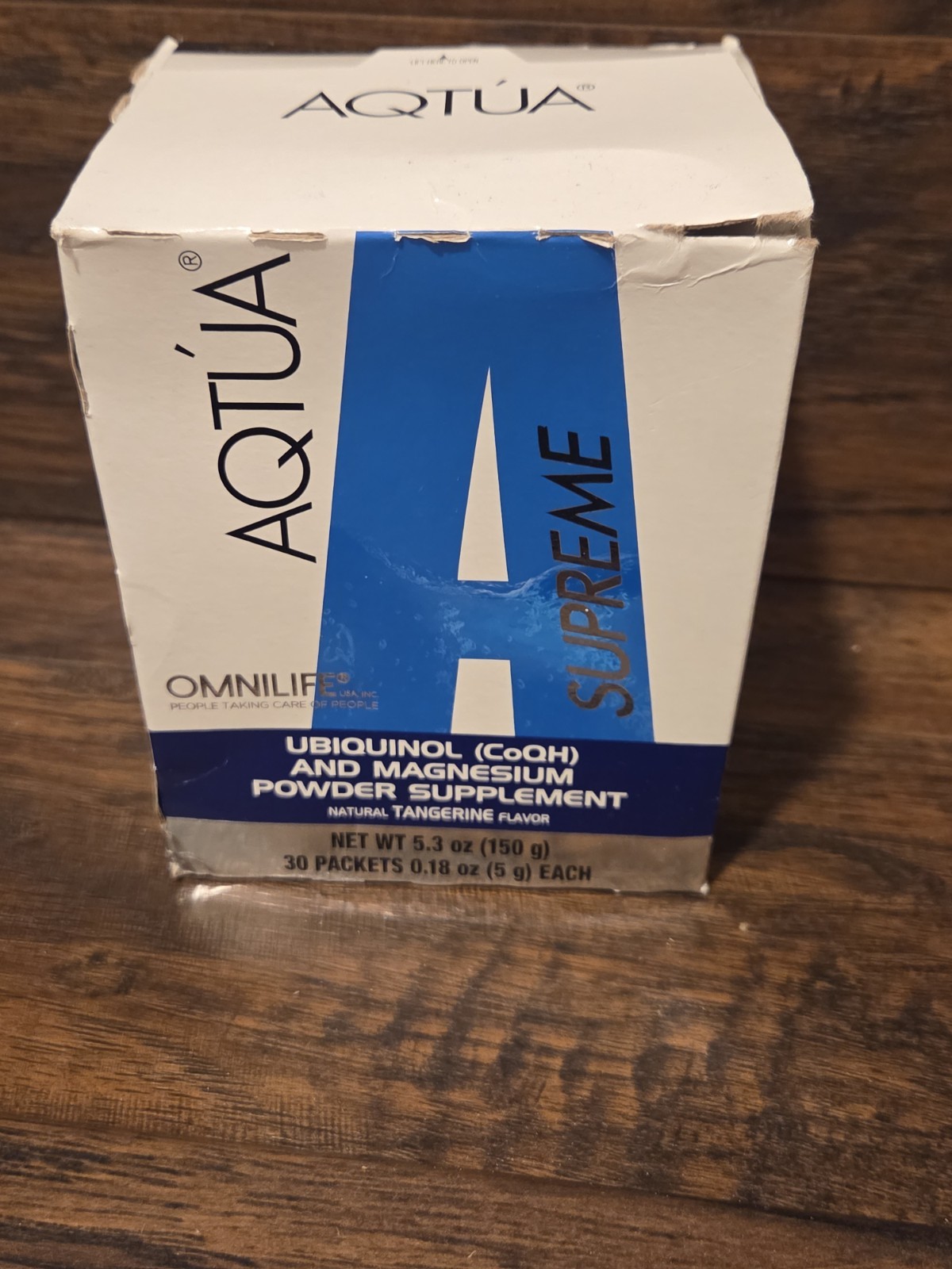 Omnilife AQTUA Supreme Ubiquinol Magnesium Powder Tangerine Flavor 30 Packets