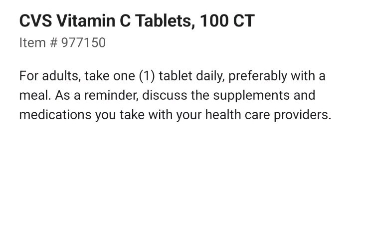 Two New CVS Health Vitamin C 100 Count Tablets-250 mg & 500 mg Exp 06/27 & 08/27