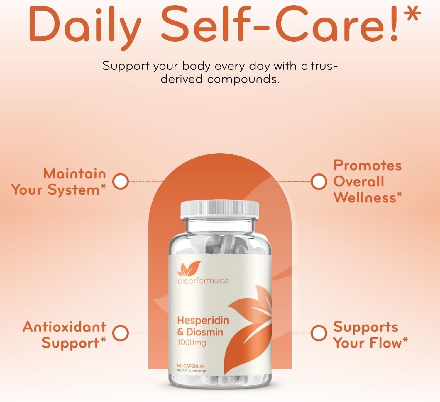 Diosmin Hesperidin ~ 1000mg ~ Circulation and Vein Support Supplement