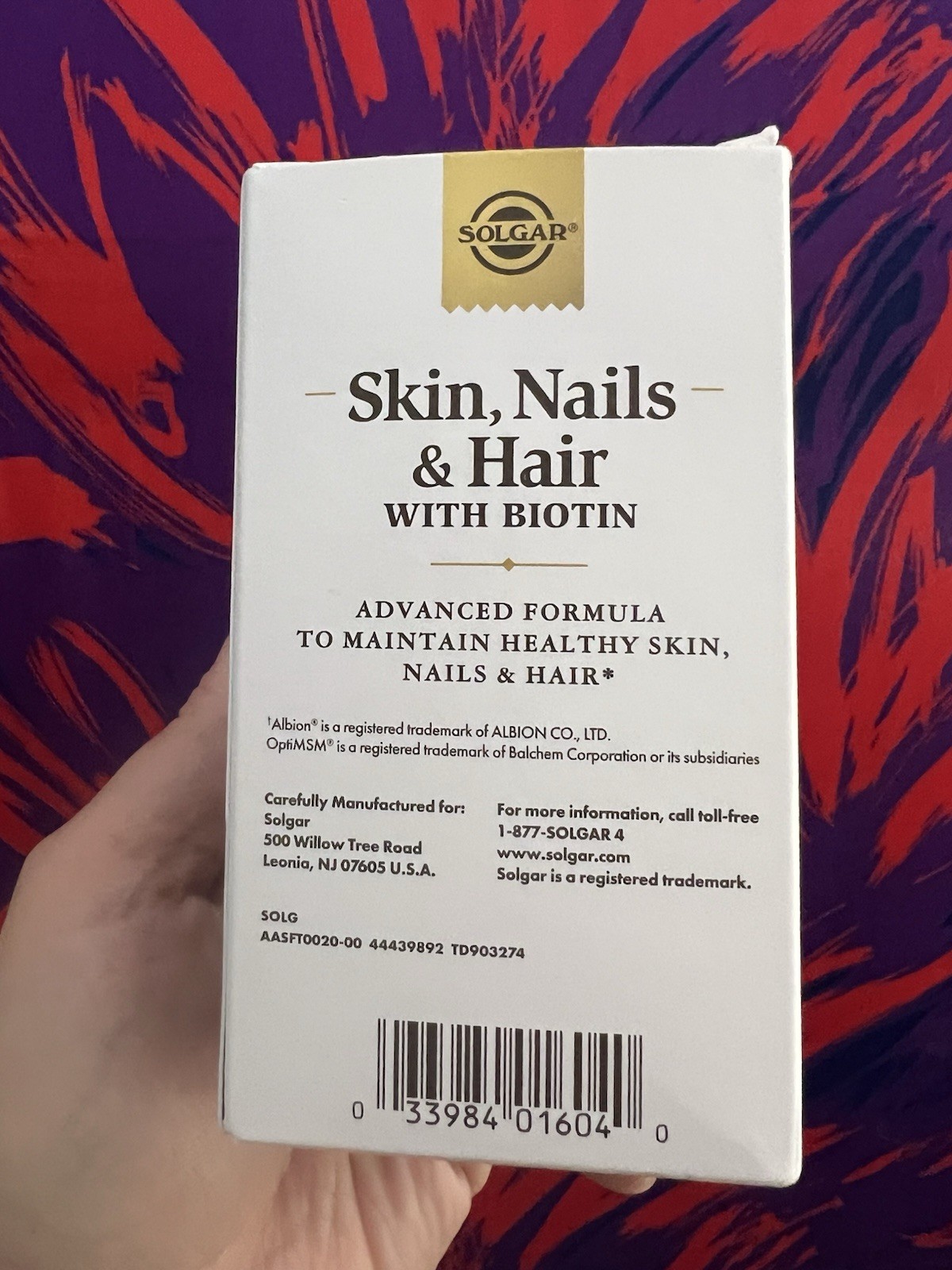 Solgar Skin Nails Hair Biotin 60 Tablets Vegan Gluten-Free Dairy-Free Exp 11/27