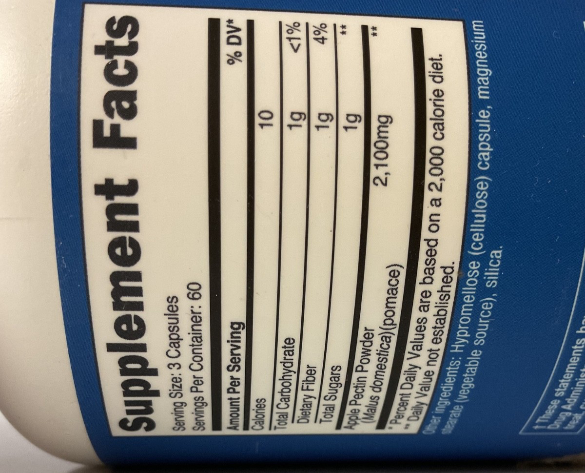Nutricost Apple Pectin Capsules 2,100mg Per Serving – 180 capsules – 60 Servings