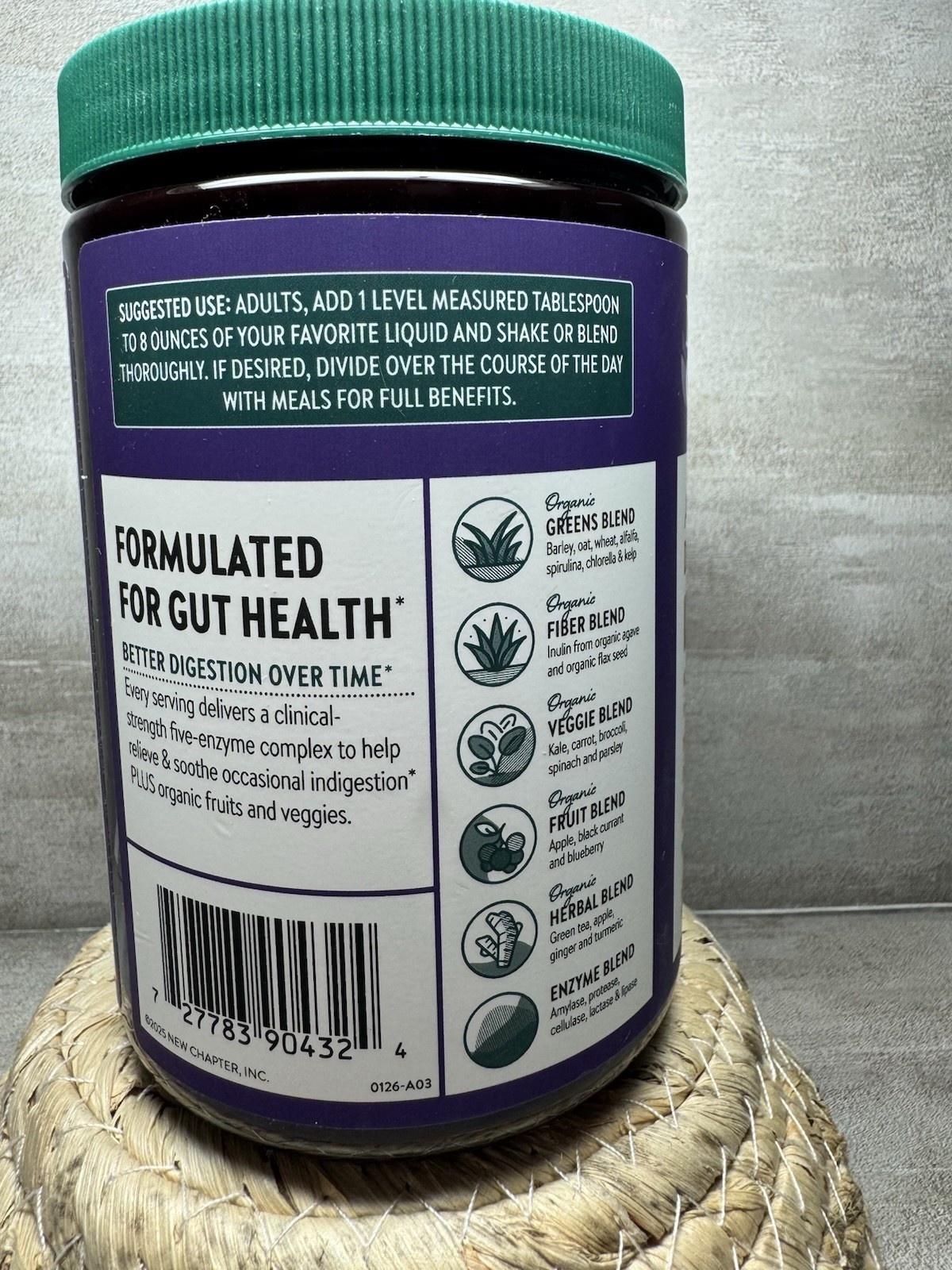 New Chapter All-Flora Digestive Super Greens Powder 7.4oz Exp 05/2027
