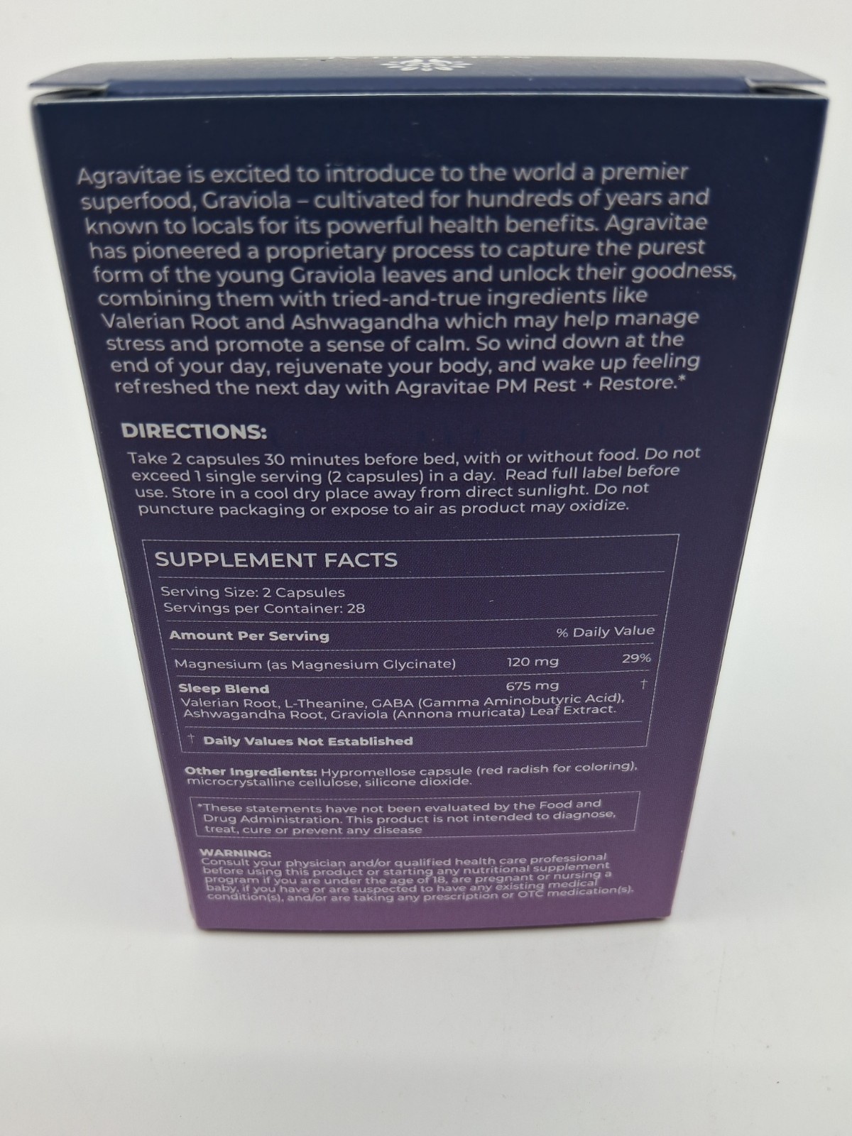 Agravitae PM Rest + Restore – Graviola Supplement 28 servings MFG 5/2024