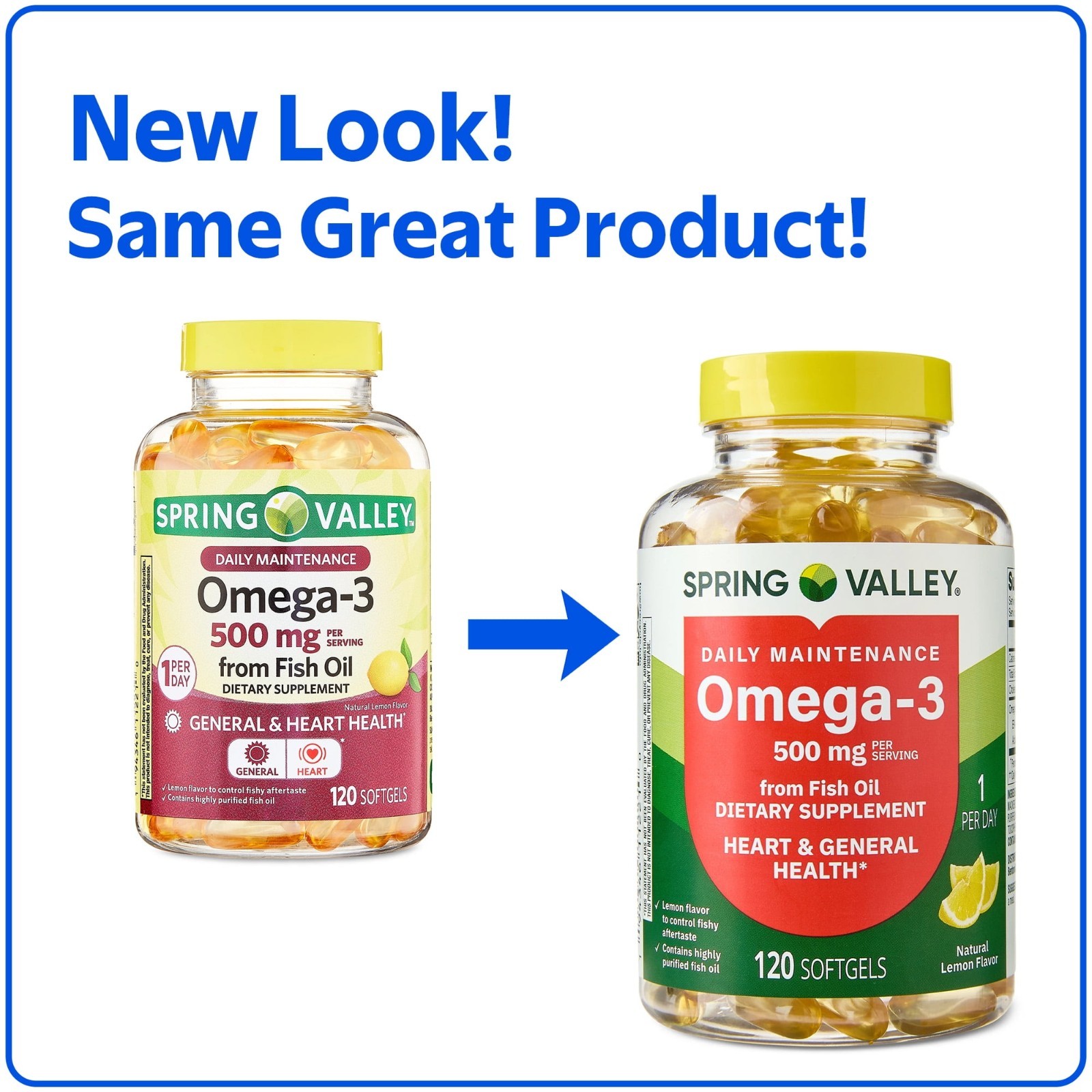Spring Valley Omega 3 Fish Oil Dietary Supplement 500 Mg 120 Count