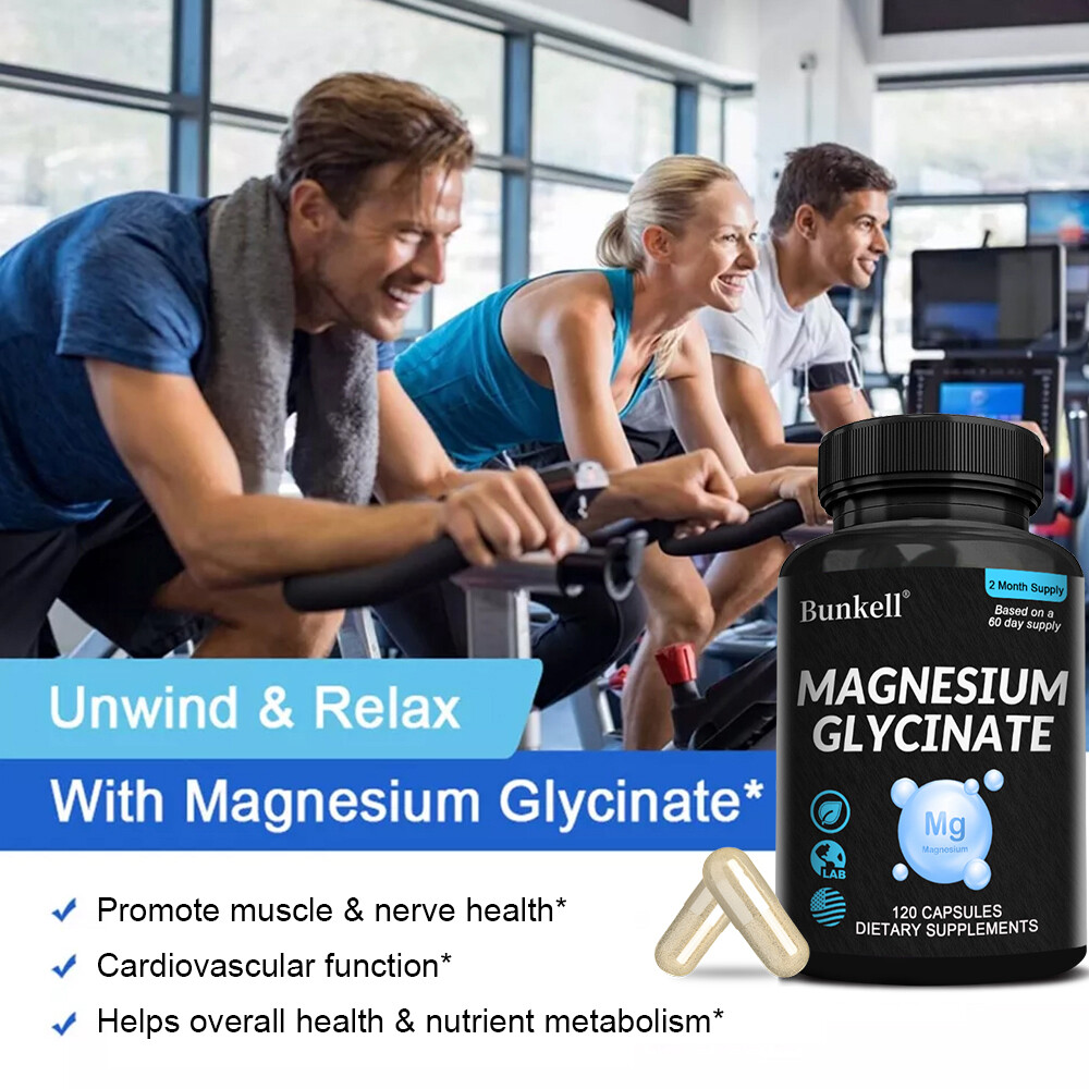 Magnesium Glycinate Capsules 1040mg High Absorption Chelated by Bunkell