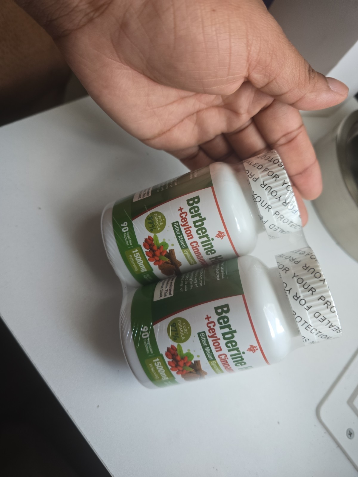 Berberine Hcl +ceylon Cinnamon Bitter Melón Gymnema 1500 Mg 90 Capsules PacK 2