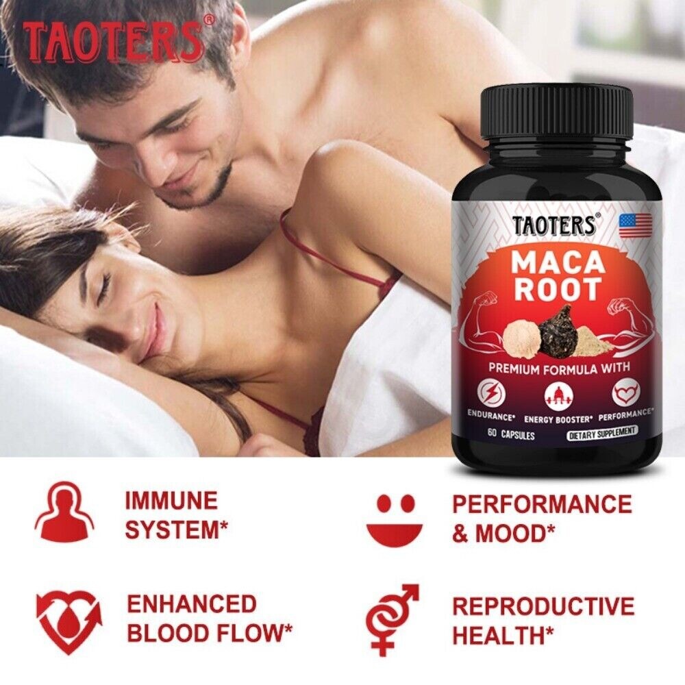 Maca Root Capsules with Ginseng and Saw Palmetto Support Libido Enhancement