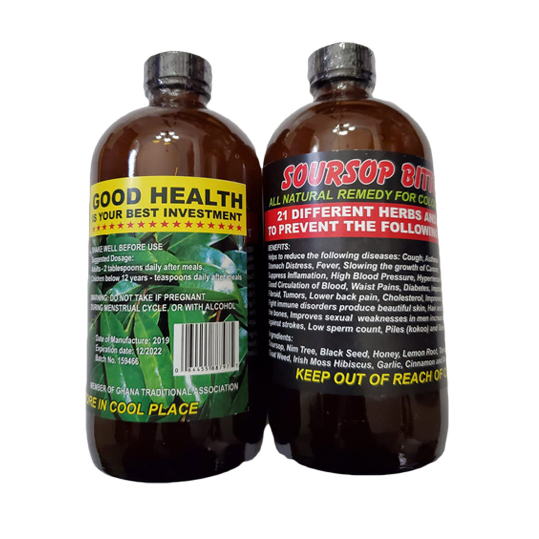 Soursop Bitters African Herbs and Roots 160z (Pack of 2)
