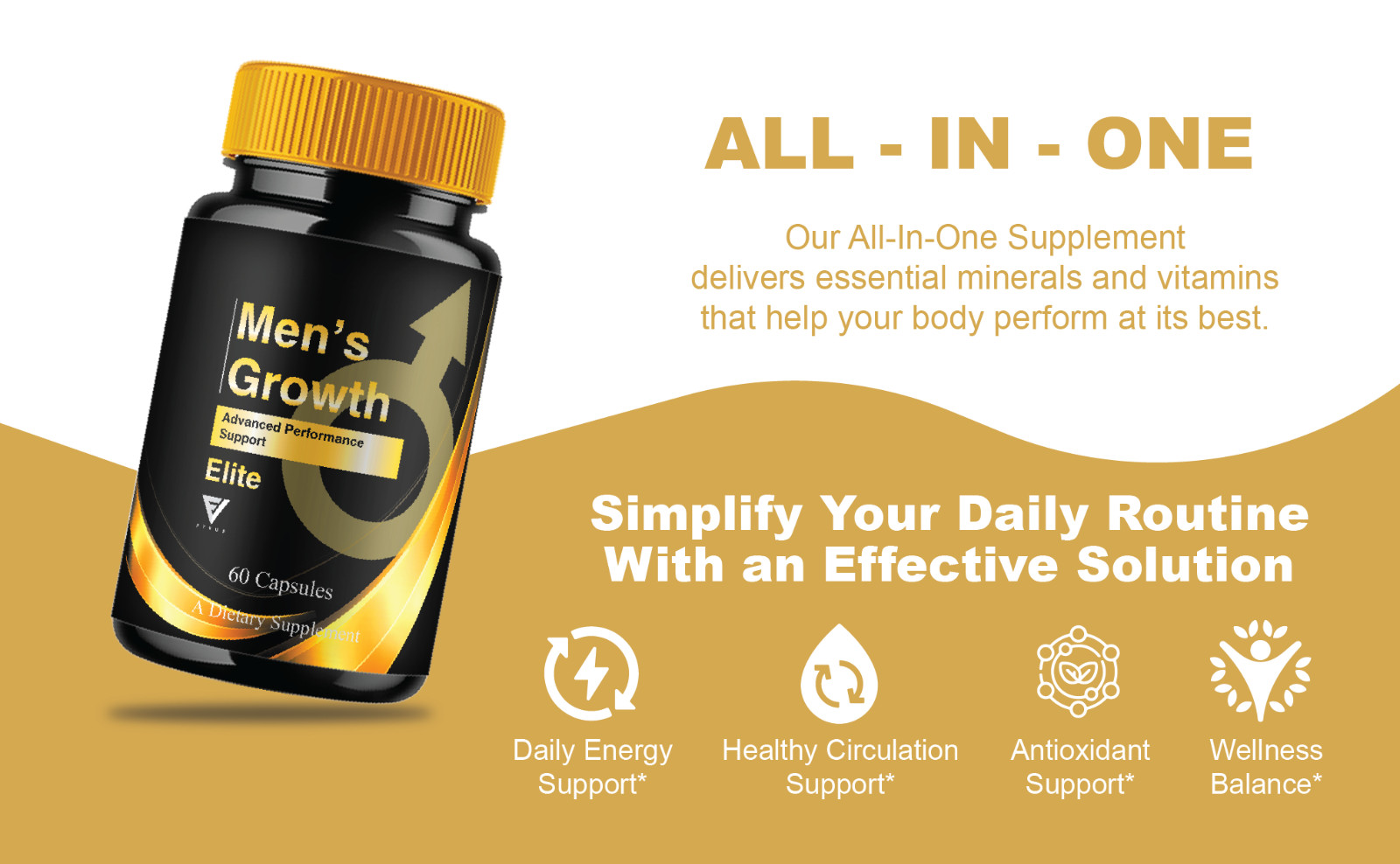 (3 Pack) Mens Growth Pill, MensGrowth Performance Support (180 Capsules)