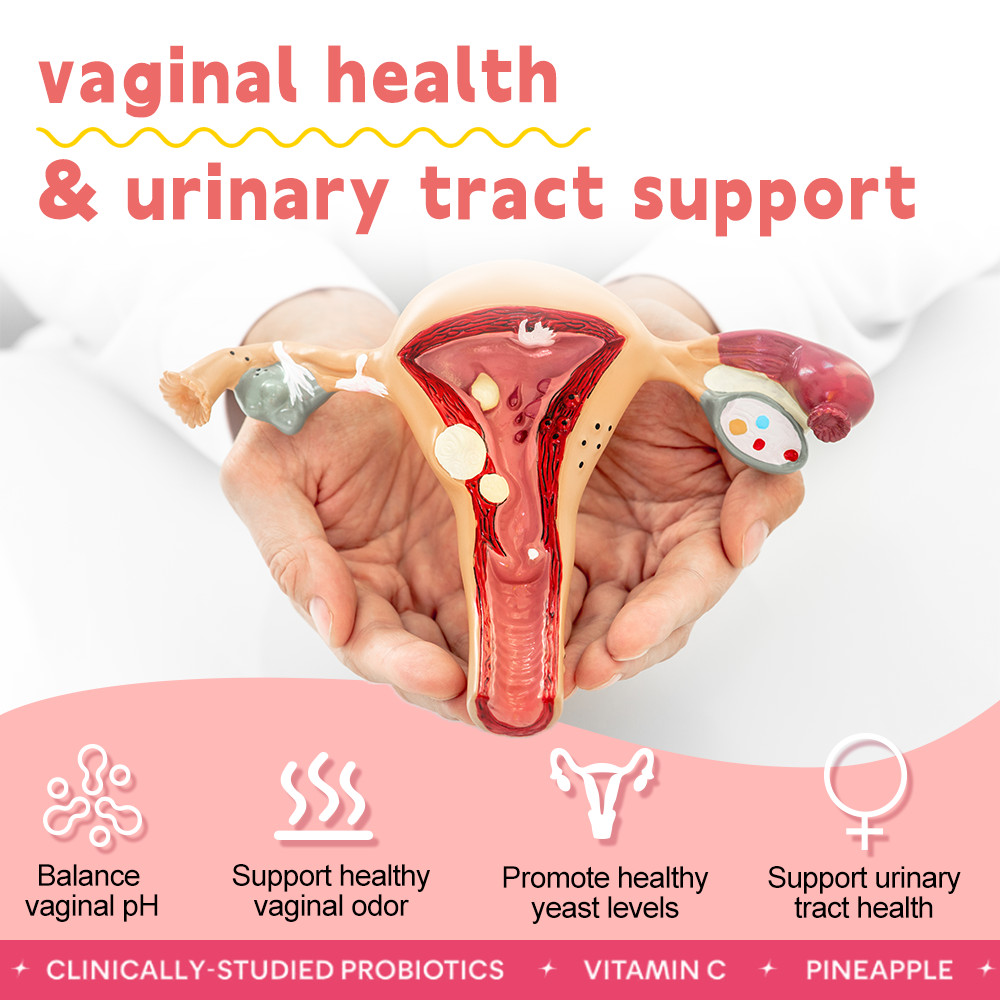 Vaginal Probiotics for Women pH Balance w/Prebiotics Lactobacillus 120 Court