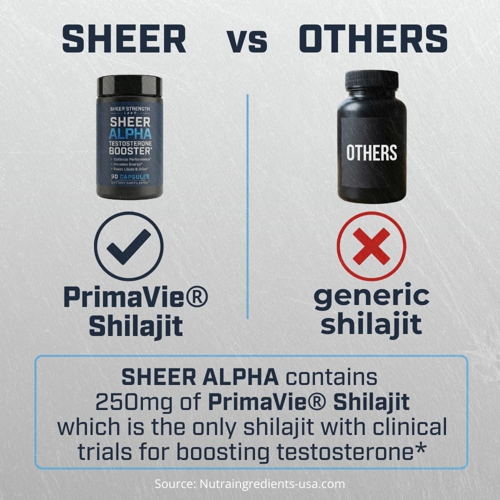 Lot of 3 – Testosterone Booster, Sheer Alpha T-Booster, 90 Caps, 30 Svg / Bottle