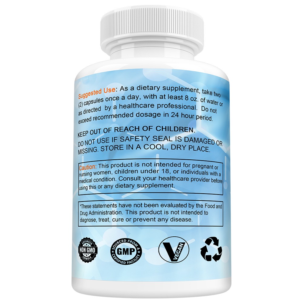 Magnesium Lysinate Glycinate Supplements Supports Muscle Relaxation 120 Capsules