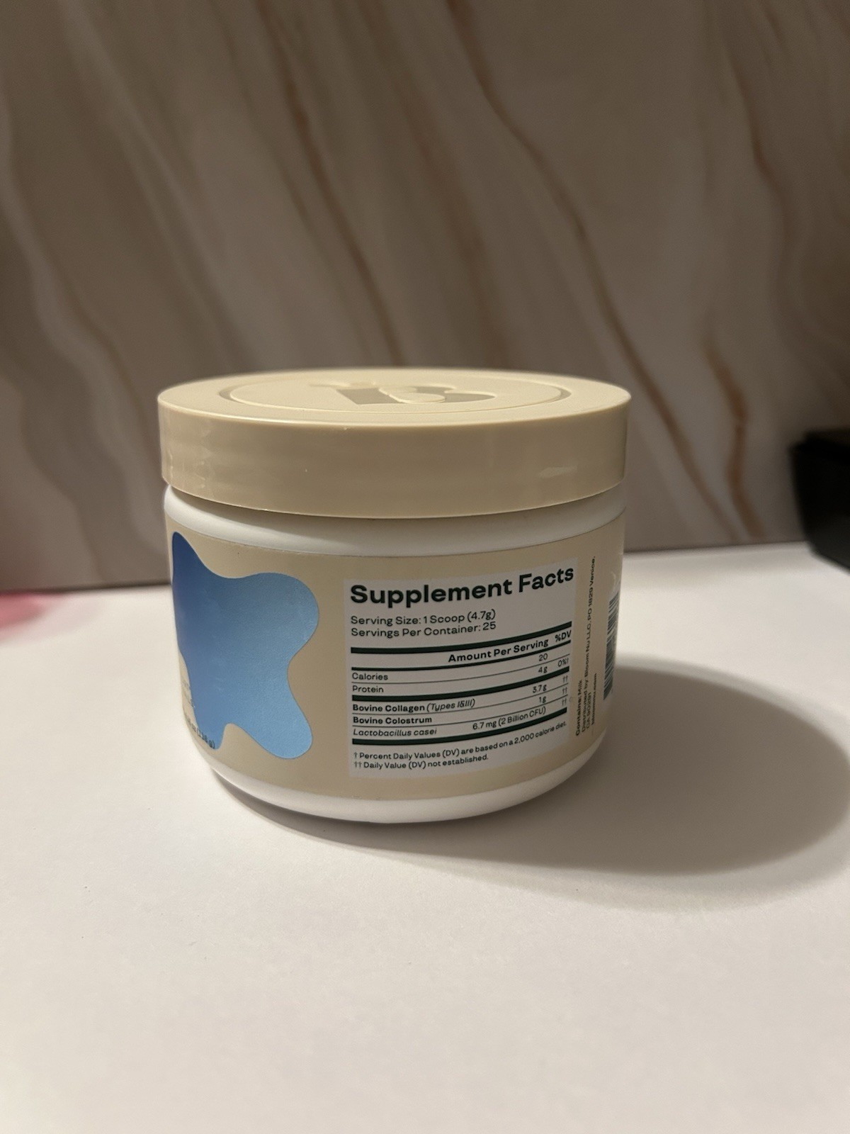 Bloom Colostrum & Collagen Peptides Powder Unflavored Grass Fed Exp date 01/2027