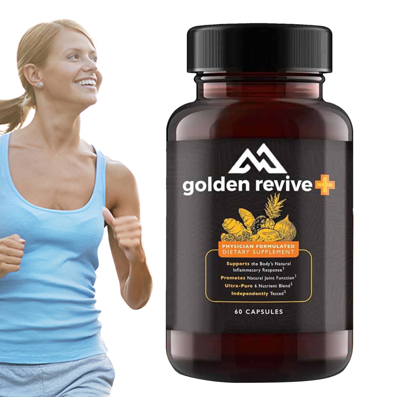 Golden Revive+ Joint and Muscle Support Supplement Natural Capsules