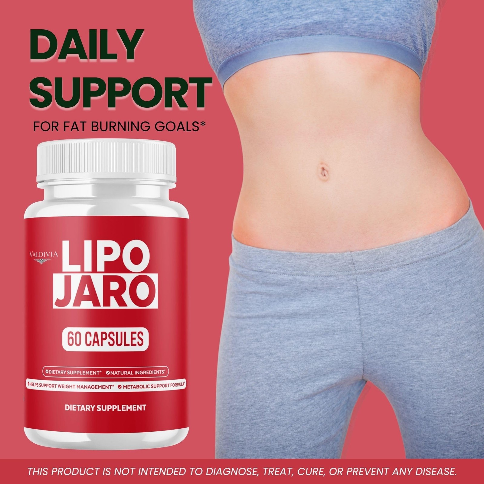 LipoJaro Weight Loss Fat Burner Supplement Capsules Metabolism 3 Pack 180Ct