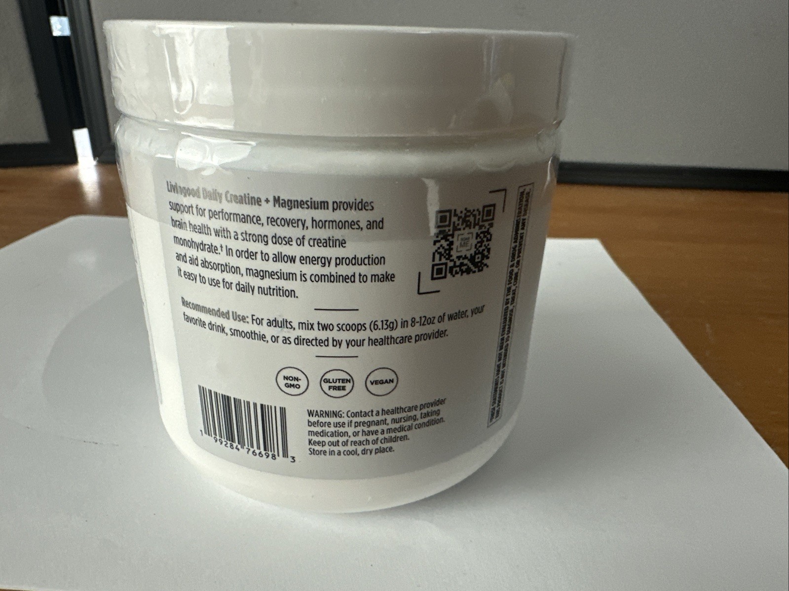 Livingood Daily Creatine Monohydrate Magnesium Powder Non-GMO Unflavored 6.49oz