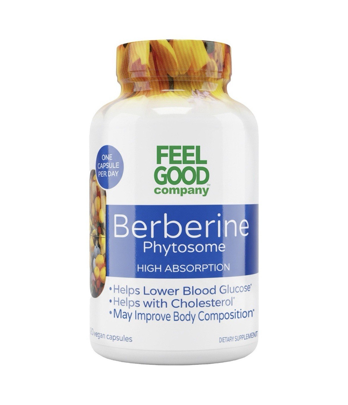 Feel Good Company Berberine Phytosome 550mg 120 Vegan Capsules Blood Health