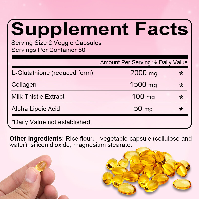 Glutathione Collagen Complex 3500 Mg Capsule Nourish The Skin Dark Spots Removal
