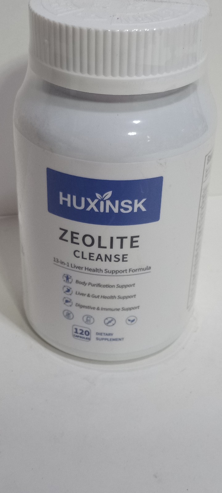 HUXINSK Zeolite Cleanse 13-in-1 Liver & Gut Detox Support 120 Capsules