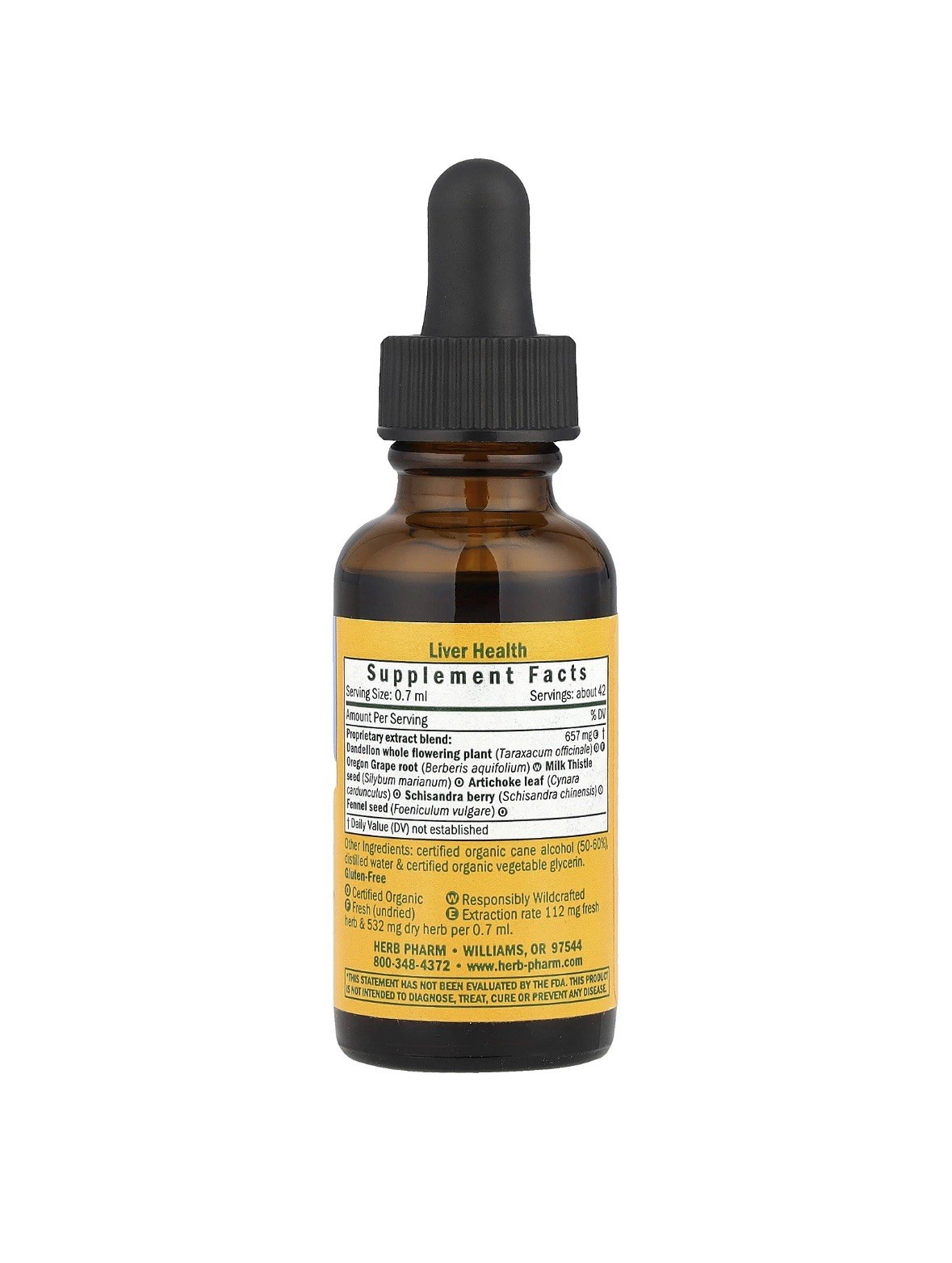 Herb Pharm Liver Health 1 fl oz 30 ml Gluten-Free Exp. 03/30