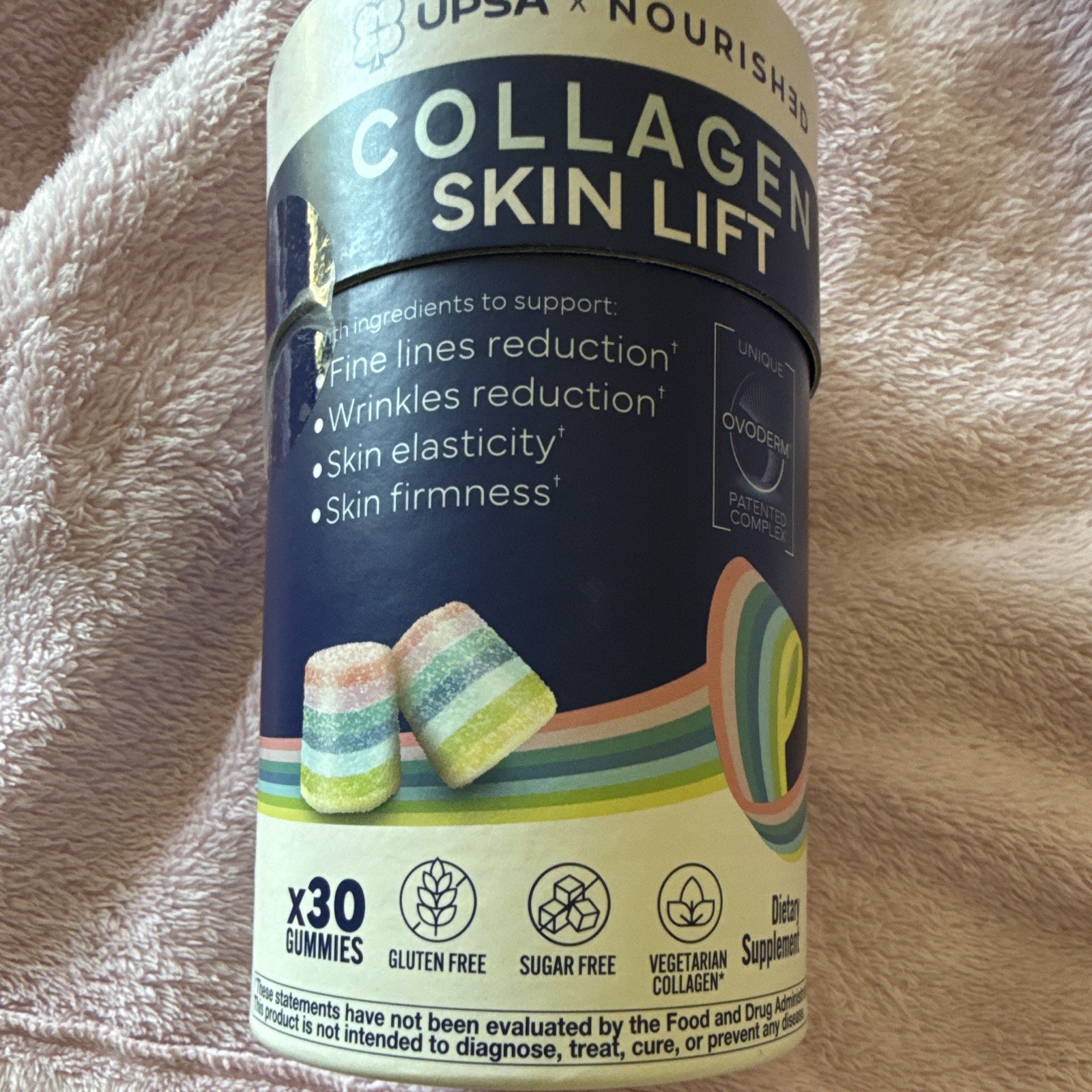 UPSA x NOURISHED Collagen Skin Lift Gummies 30 Ct Sugar-Free Gluten-Free