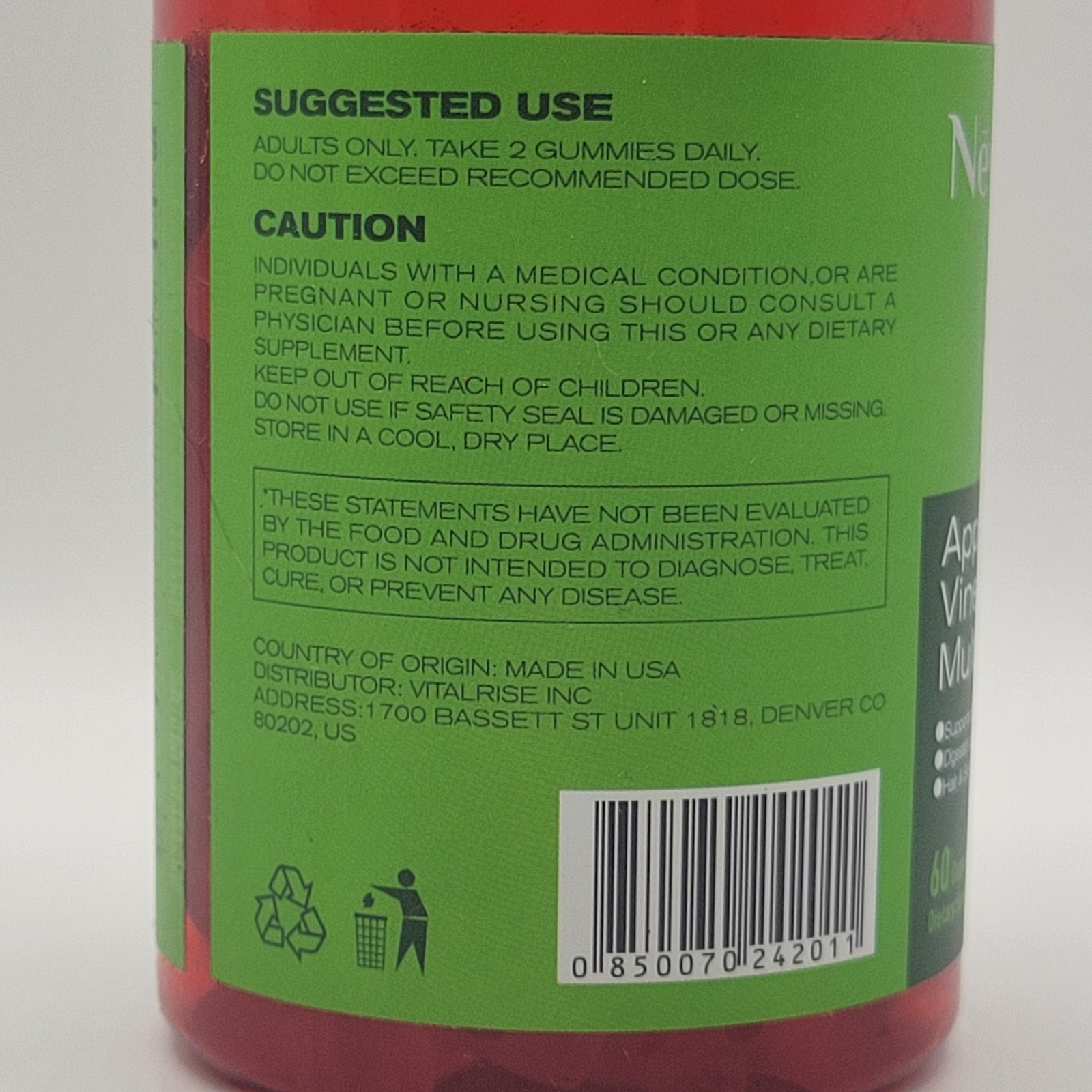 Newellme Apple Cider Vinegar B12 Multivitamin – 60 Gummies – Exp 12/2026+