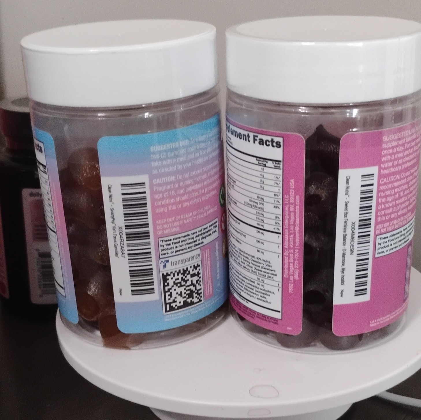 Clean Nutra Focus + Feminine Balance Gummies L-Theanine Ginkgo Omega-3 60ct