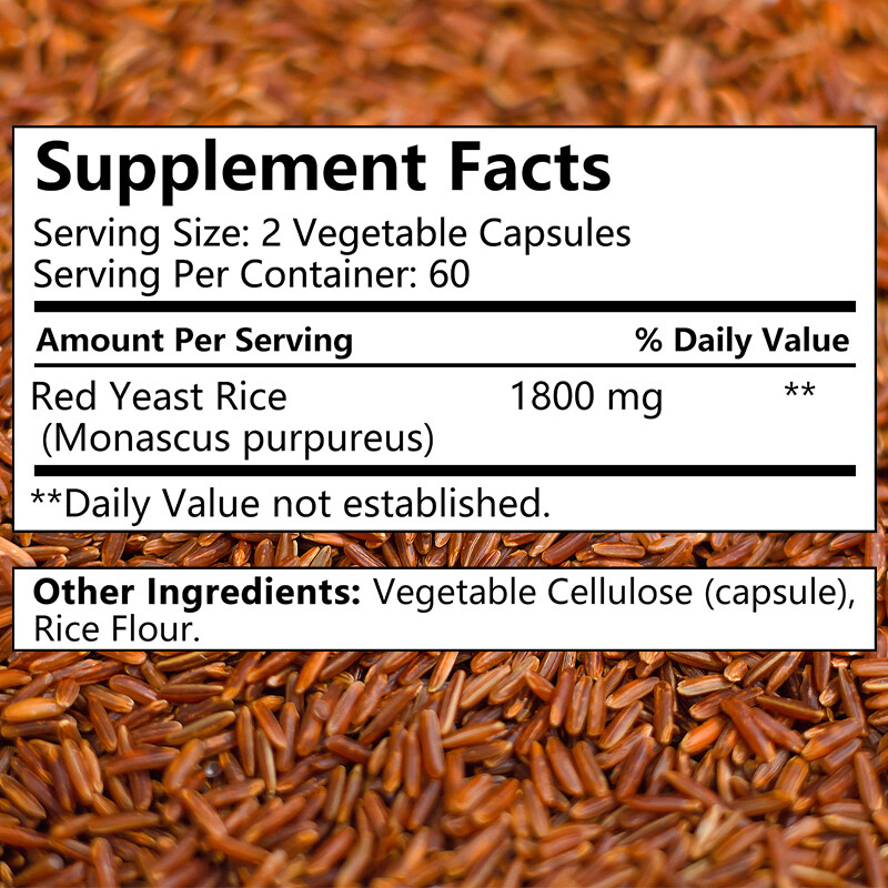 Red Yeast Rice 1800Mg – Heart, Cardiovascular Health, Improved Blood Circulation