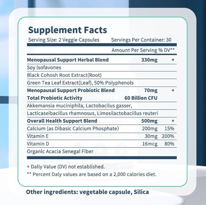 Natprime Menopause Supplement for Women 60 Billion CFU Akkermansia Probiotic 3PK