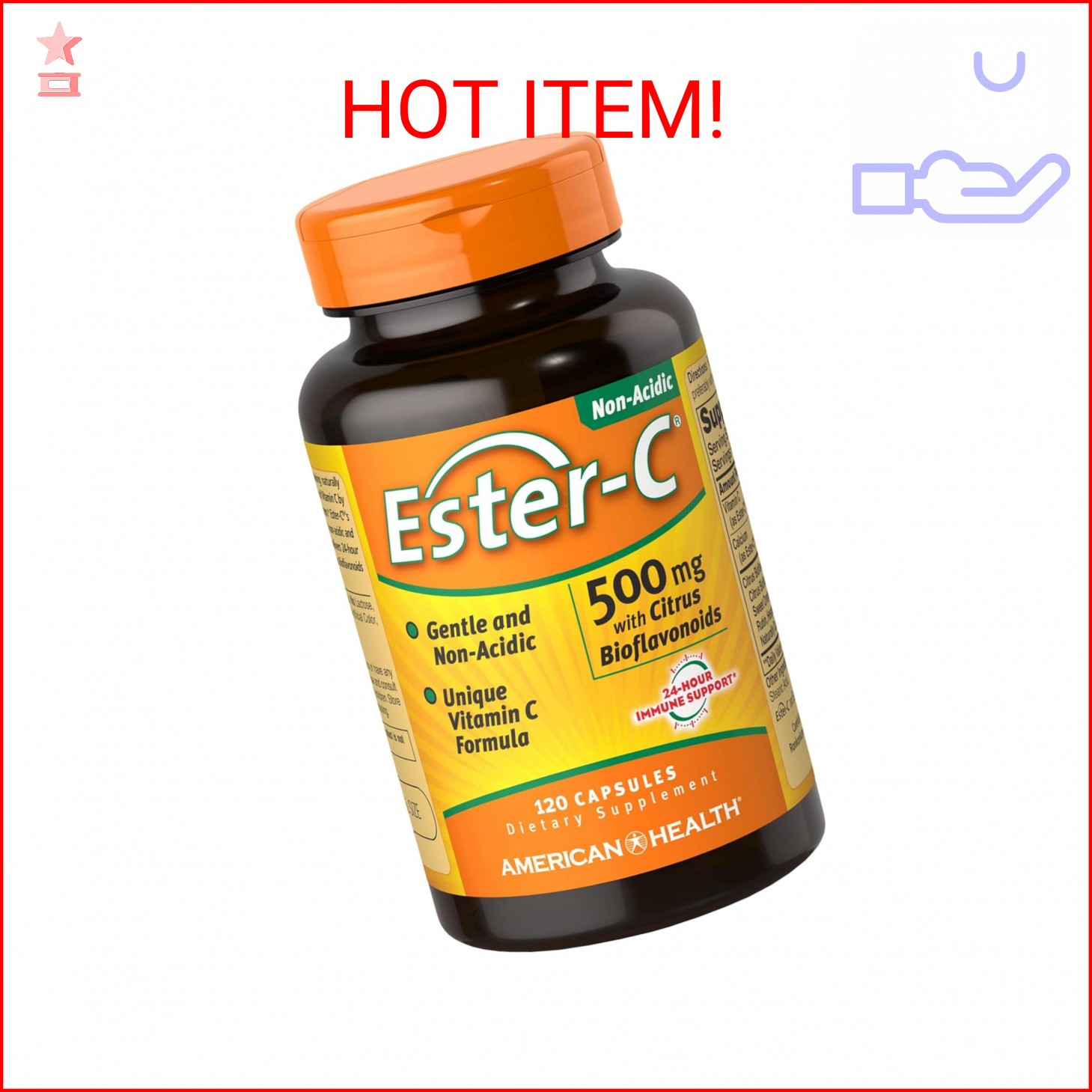 American Health Ester-C with Citrus Bioflavonoids Capsules – Gentle On Stomach,